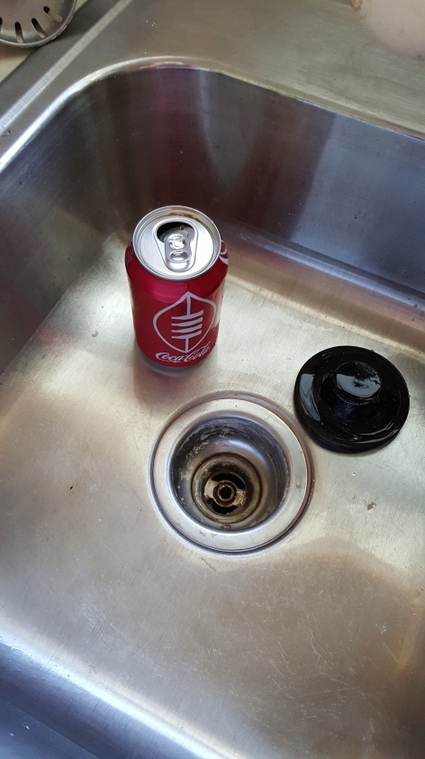 can in the sink....nice